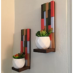 Kişiye Özel - Ahşap Duvar Rafı Part Tasarım 1 Adettir.