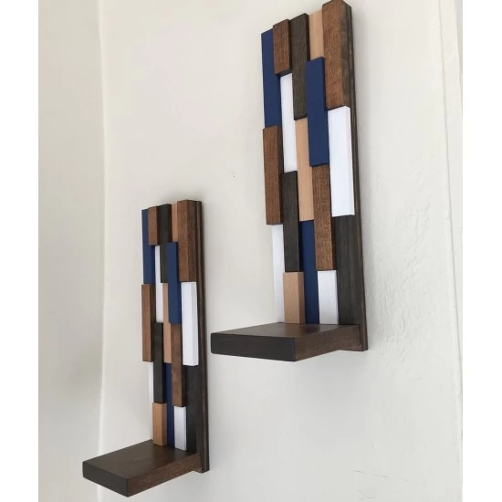 Kişiye Özel - Ahşap Duvar Rafı Part Tasarım 1 Adettir., Saat, Tasarım Saat, Farklı Saat