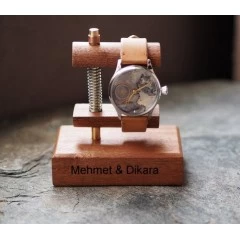 Kişiye Özel - Ahşap Tasarım Tekli Saat Standı