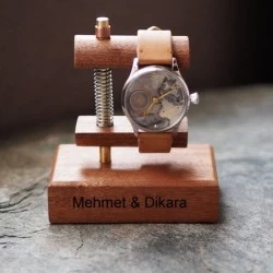 Kişiye Özel - Ahşap Tasarım Tekli Saat Standı
