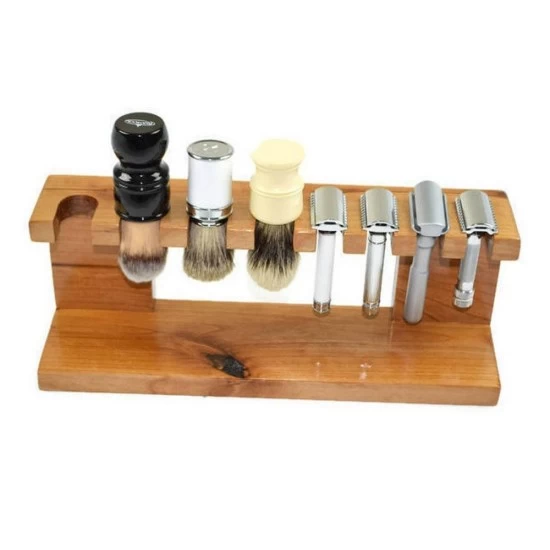 Kişiye Özel - Ahşap Tıraş Fırça Razor Tasarım Standı, Saat, Tasarım Saat, Farklı Saat
