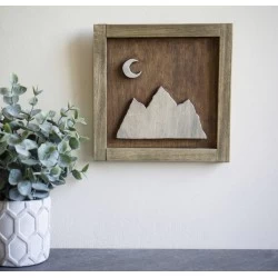 Kişiye Özel - Ahşap Tablo Dağ Manzaralı