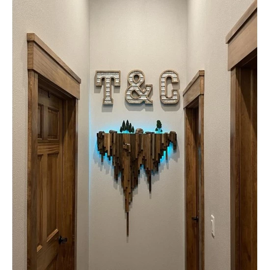 Kişiye Özel - Ahşap Tasarım Cliff Tablo, Saat, Tasarım Saat, Farklı Saat