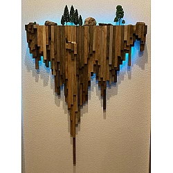 Kişiye Özel - Ahşap Tasarım Cliff Tablo