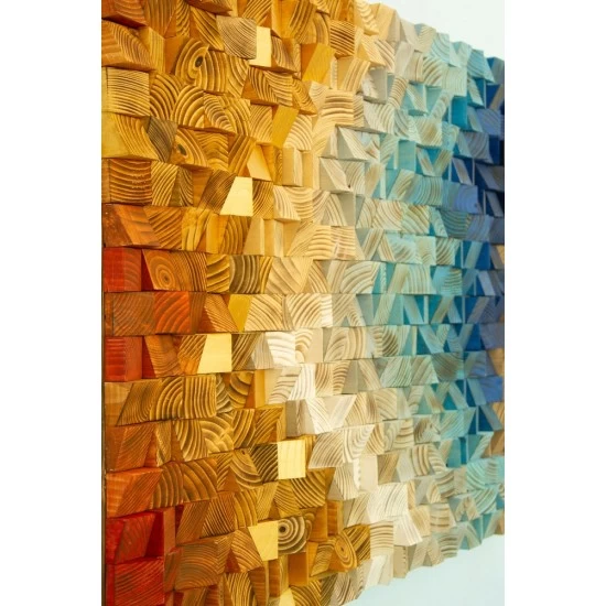 Kişiye Özel - Ahşap Kahverengi Kirmizi ve Sarının Rengi Tablo, Saat, Tasarım Saat, Farklı Saat