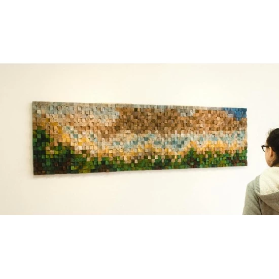 Kişiye Özel - Ahşap Kahverengi Sarının Rengi Tablo, Saat, Tasarım Saat, Farklı Saat