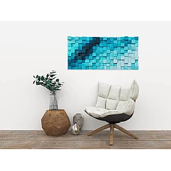 Kişiye Özel - Ahşap Turkuaz Lacivertin Rengi Tablo