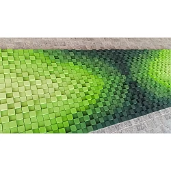 Kişiye Özel - Ahşap Yeşilin Gökkuşağı Tablo