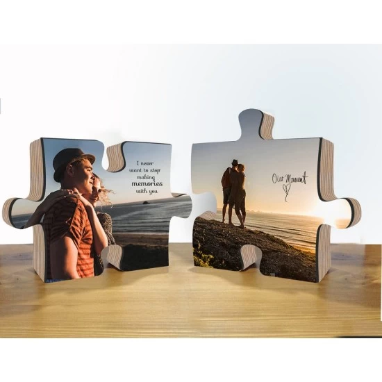 Kişiye Özel - Ahşap Puzzle Masaüstü Resimlik, Saat, Tasarım Saat, Farklı Saat