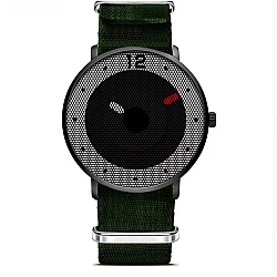 Cool Watch Saat - Siyah Kasa - Haki Yeşil Kordon Cool Fashion Unisex