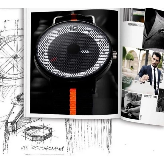 Cool Watch Saat - Siyah Kasa - Siyah Turuncu Şerit Kordon Cool Fashion Unisex, Saat, Tasarım Saat, Farklı Saat