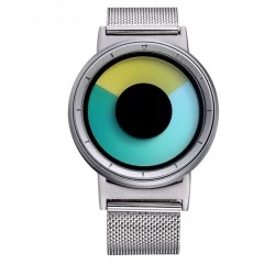 Cool Watch Saat - Silver Kasa - Silver Kordon CooL Galaxy Mix Sarı Yeşil Ekran Unisex