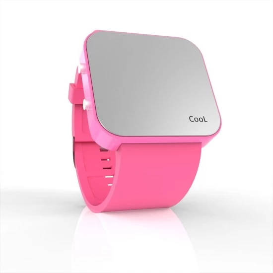 Cool Watch Saat - Pembe Led Kasa - Pembe Kayış Unisex, Saat, Tasarım Saat, Farklı Saat