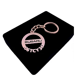 Kişiye Özel - Metal Subaru - Rose Plaka Anahtarlık Gerçek Altın Kaplama