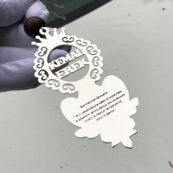 Kişiye Özel - Metal Alt Geniş Alanlı Araç Dikiz Ayna Süsü