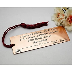 Kişiye Özel - Metal Dikdörtgen İsimli Kitap Ayracı