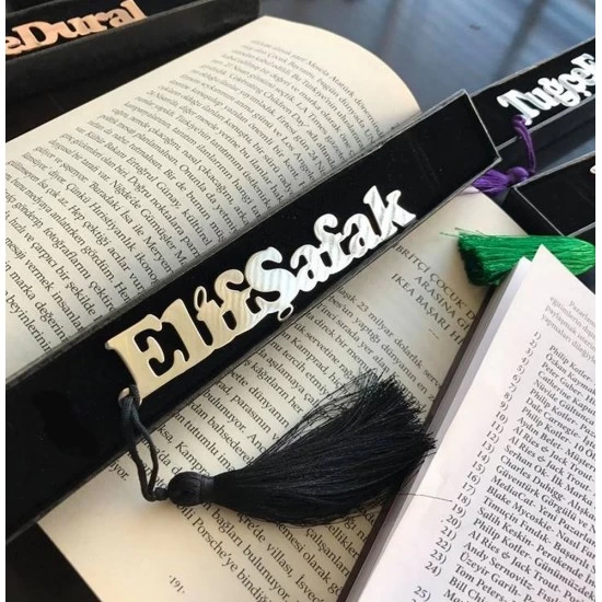 Kişiye Özel - Metal İsimli Kitap Ayracı, Saat, Tasarım Saat, Farklı Saat