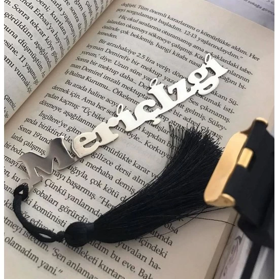 Kişiye Özel - Metal İsimli Kitap Ayracı, Saat, Tasarım Saat, Farklı Saat