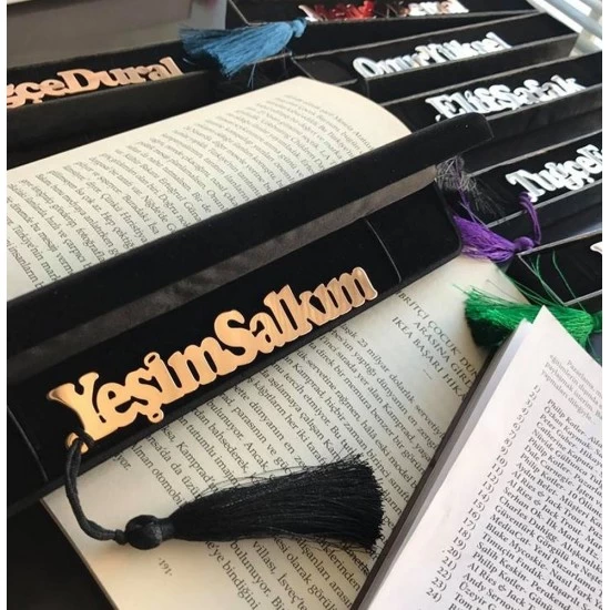 Kişiye Özel - Metal İsimli Kitap Ayracı, Saat, Tasarım Saat, Farklı Saat