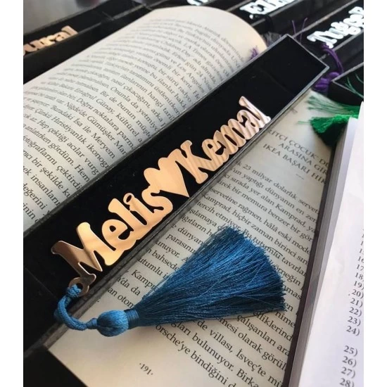 Kişiye Özel - Metal İsimli Kitap Ayracı, Saat, Tasarım Saat, Farklı Saat