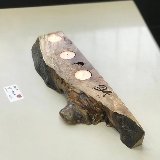 Özel Ahşapdan Mumluk