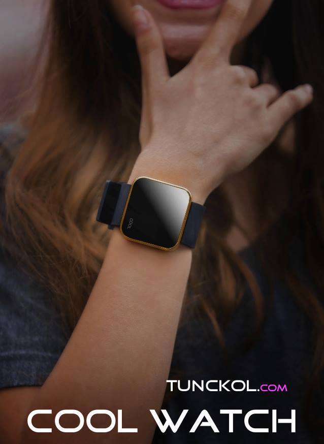 Tunçkol Saat Bayan Led Touch Dokunmatik Saati